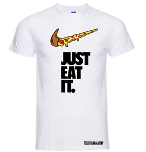 T-Shirt Pizza Just Eat It bianco