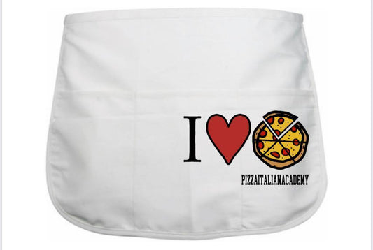 Grembiule Pizza Corto Love Pizza cotone, tre tasche - piashoponline