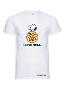 T-Shirt I Love Pizza Snoopy - piashoponline
